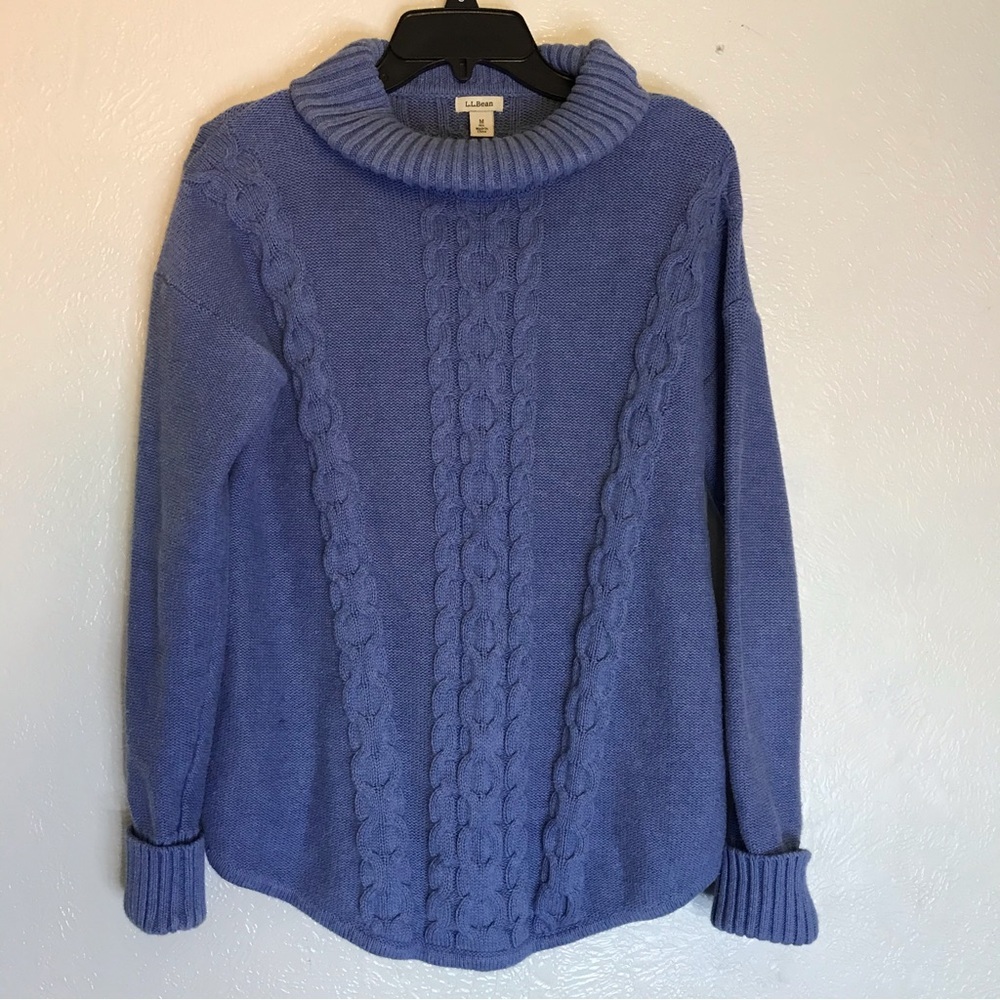 L.L.BEAN Blue turtle neck sweater M